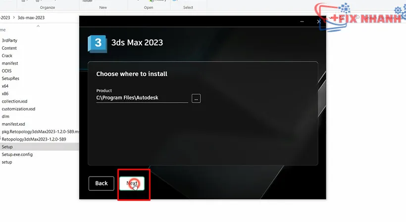 Tiếp tục chọn Next để cài đặt 3ds Max 2023.