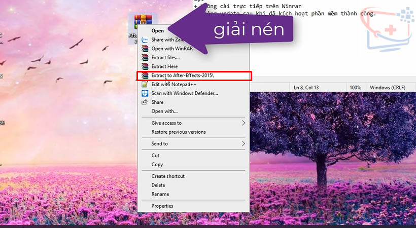 Giải nén file cài đặt phần mềm như hình.