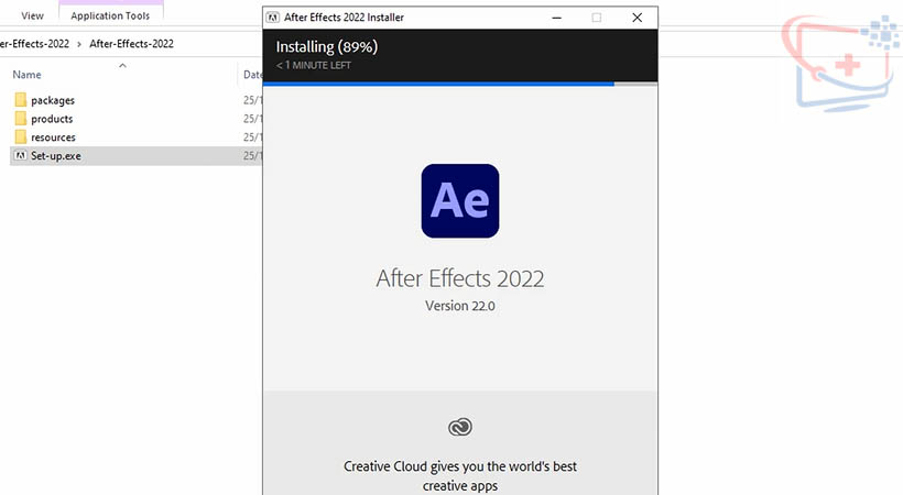 Đợi cài After Effects vào máy tính.