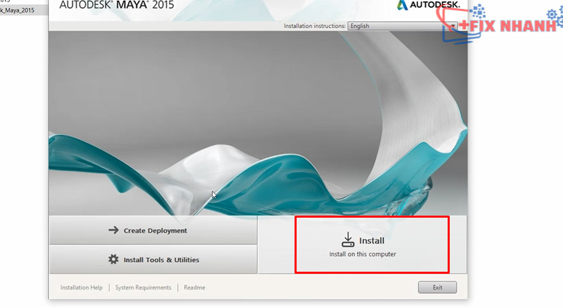 Tiến hành chọn Install Maya 2015.