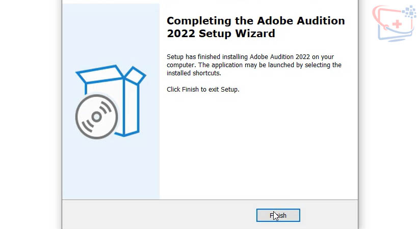 Chọn Finish. Hoàn thành tải Adobe Audition 2023.
