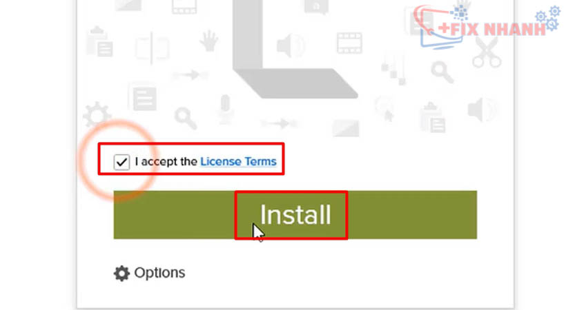 Tích chọn I Accept sau đó chọn Install.
