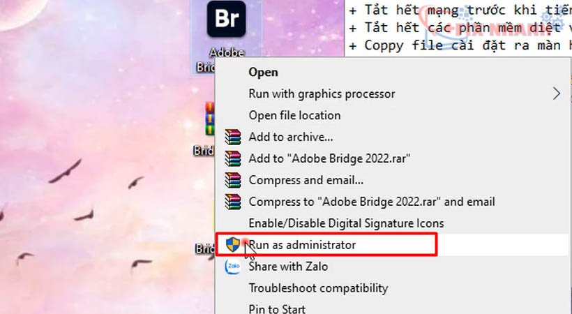 Khởi chạy phần mềm sau khi đã tải Adobe Bridge 2022.