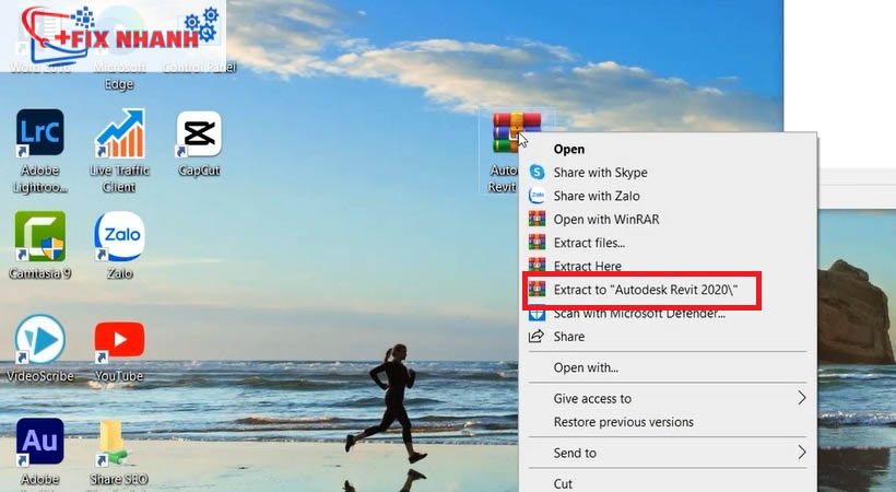 Giải nén file tải Autodesk revit 2020