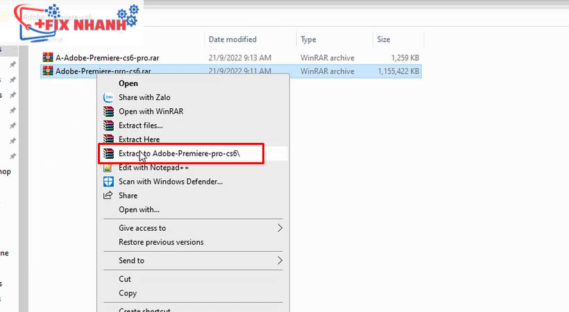 Giải nén tiếp file tải adobe premiere pro cs6 rar bên trong sau khi đã giải file trên 