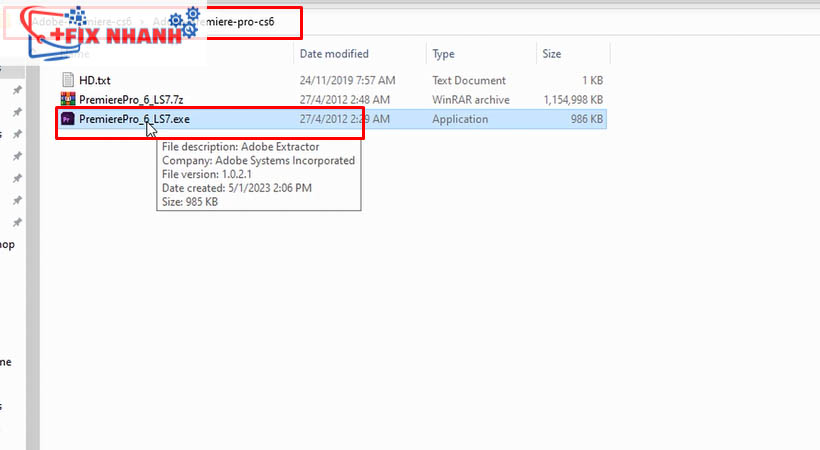 mở file tải adobe premiere cs6 vừa tải chọn theo hình