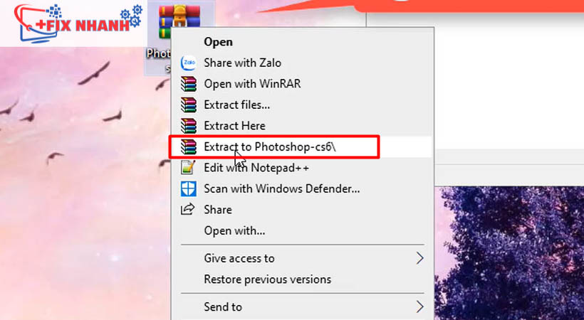 Giải nén file photoshop Cs6