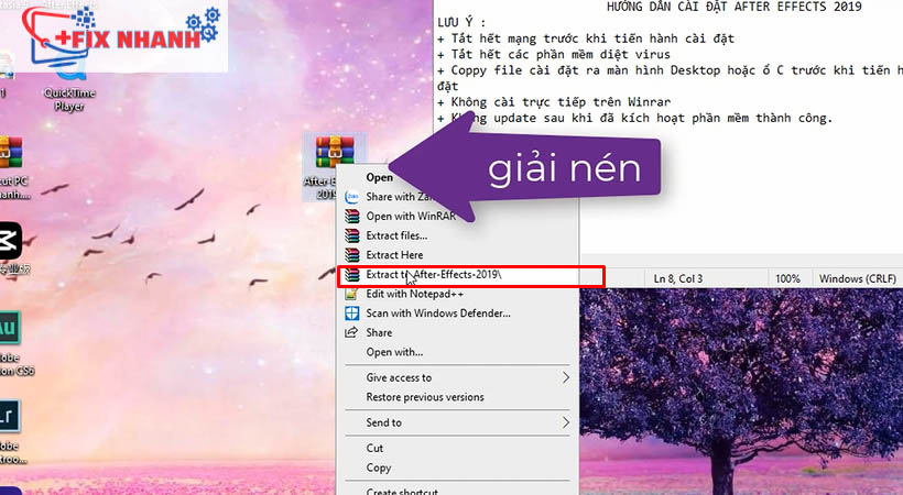 giải nén file trước khi tải after effects 2019