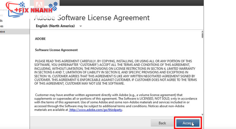 Chọn tiếp accept để tải photoshop cs6