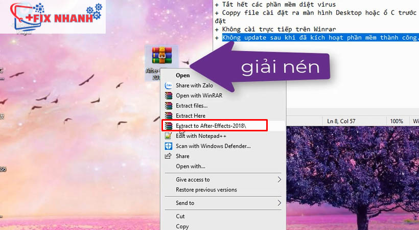 Trước khi tải after effects 2018 giải nén file