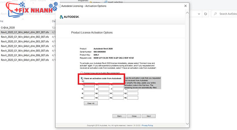Click theo hình tải Autodesk revit 2020