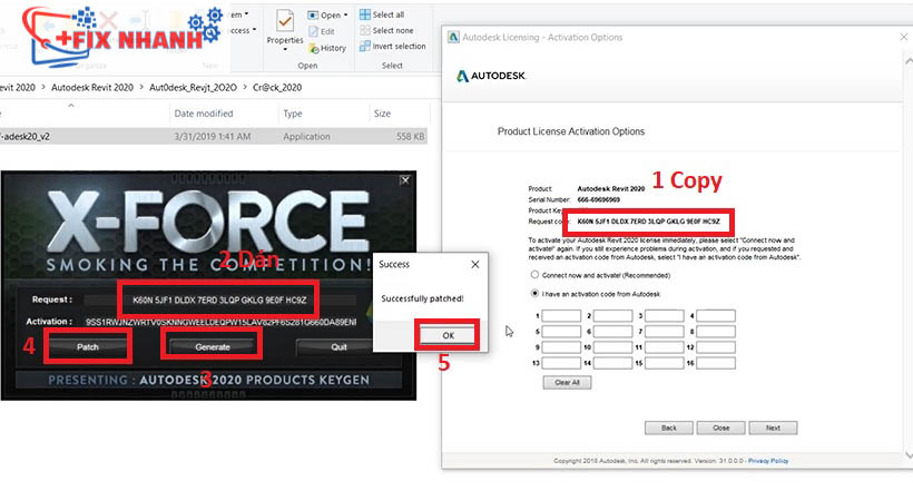 Để tải Autodesk revit 2020 bạn làm theo thứ tự từ 1 - 5