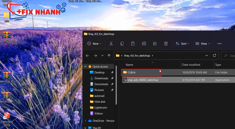 Mở file cr@ck để tải vray 4 for sketchup 2018