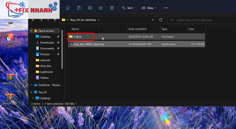 Mở file cr@ck để cài đặt vray 4 for sketchup 2019