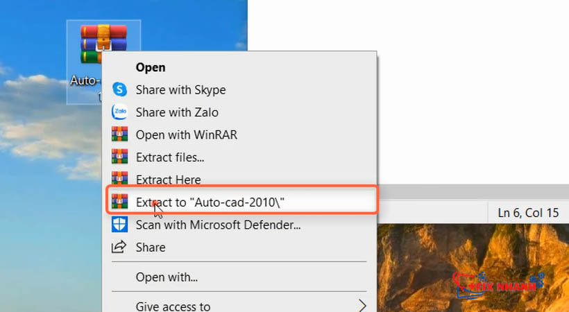 giải nén File AutoCad 2010