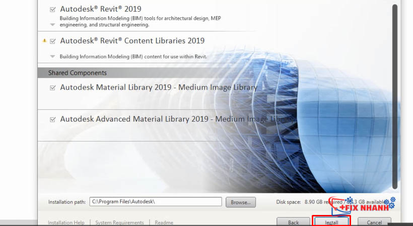 Chờ cài đặt AutoDesk Revit 2019