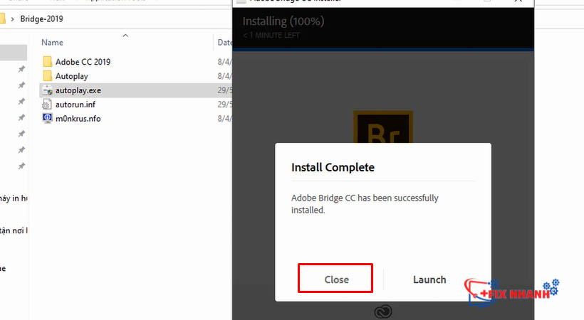 cài đặt xong Bridge 2019