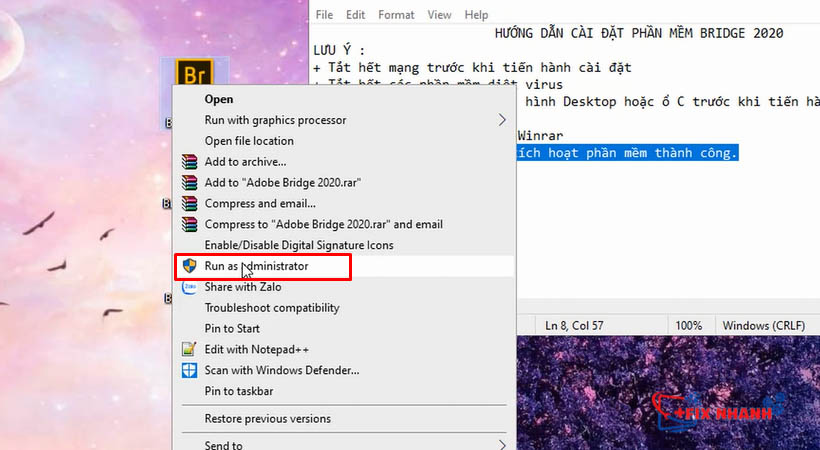 khởi chạy Adobe Bridge 2020