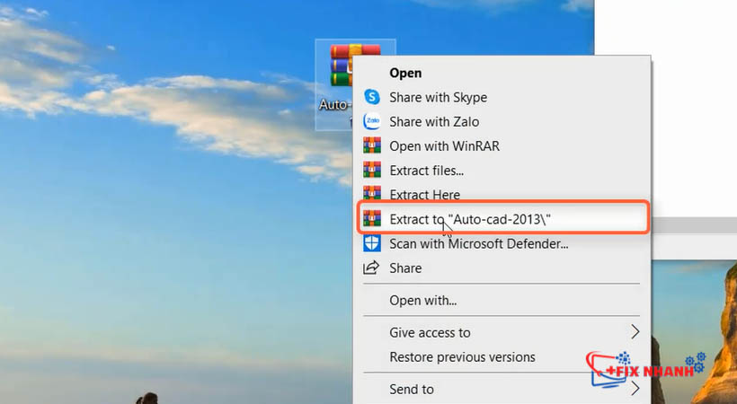 giải nén file AUTOCAD 2013