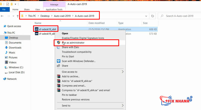 Chạy Tool “xf-adsk2019_x64” như hình.