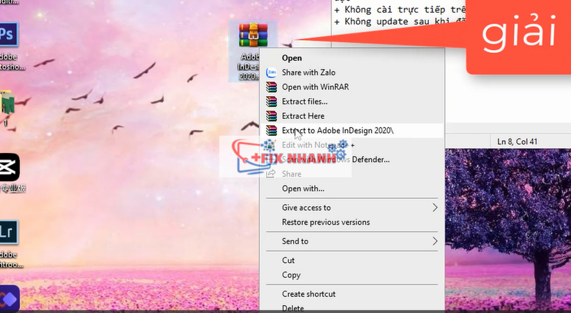 Giải nén phần mềm indesign 2020