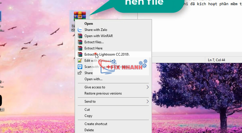 giải nén phần mềm lightroom 2018