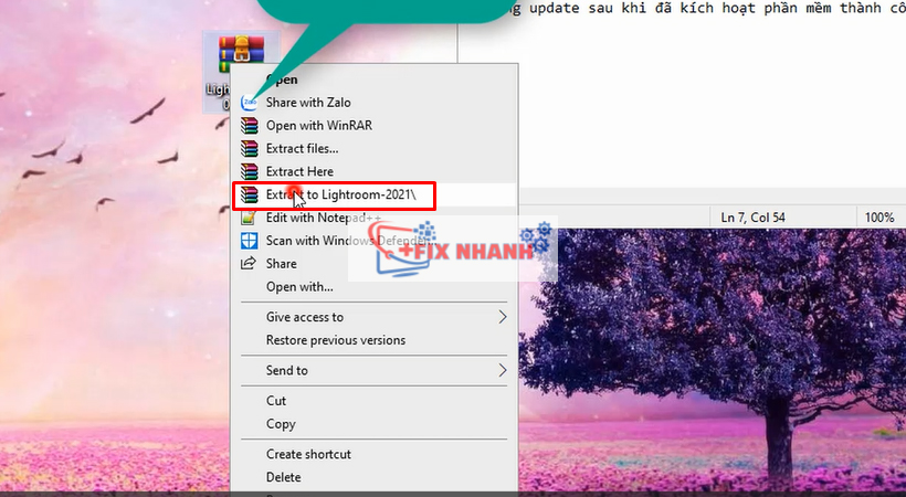 giải nén phần mềm Lightroom 2021
