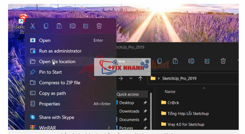 Nhấn chọn open file location